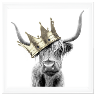 Crowned Cow Gold 55x55cm