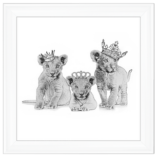 Three crowned cubs - 85x85cm