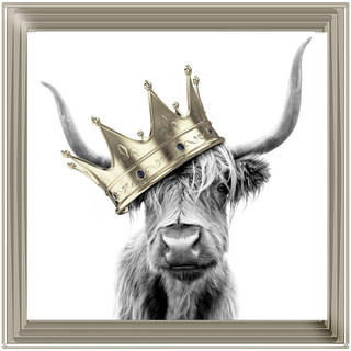 Crowned Cow Gold 85x85cm