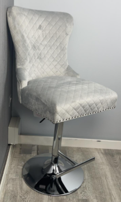 Quilted Back Ring Knocker Bar Stool