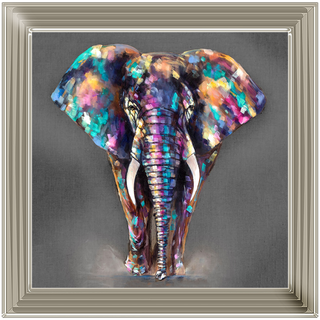 Colouful Elephant 55x55cm