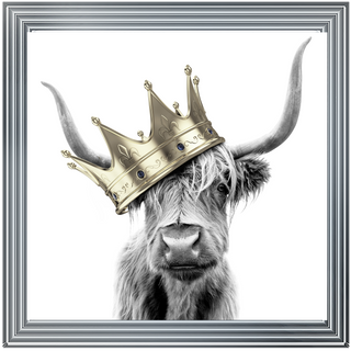 Crowned Cow Gold 55x55cm