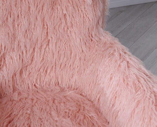 Isabella Heavy Shaggy Faux Sheepskin Tub Chair-Pink