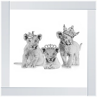 Three crowned cubs - 85x85cm