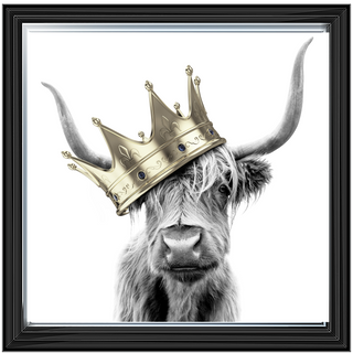 Crowned Cow Gold 85x85cm