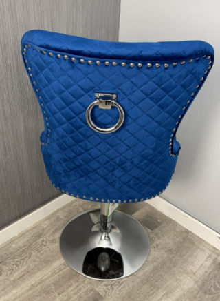 Quilted Back Ring Knocker Bar Stool