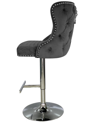 Vienna Grey Velvet Bar Stool