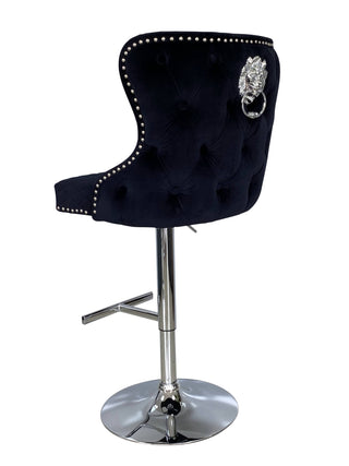 Vienna Black Velvet Bar Stool