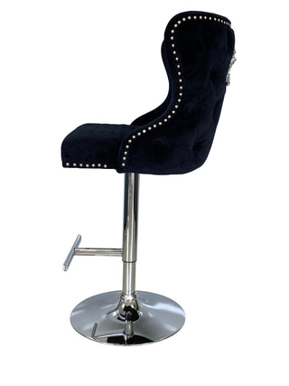 Vienna Black Velvet Bar Stool