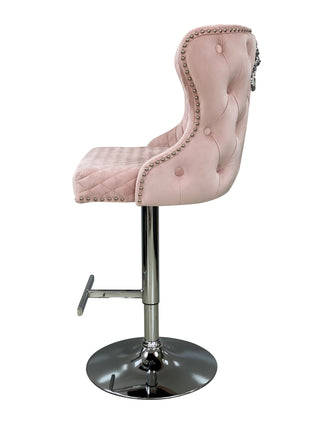 Vienna Pink Velvet Bar Stool