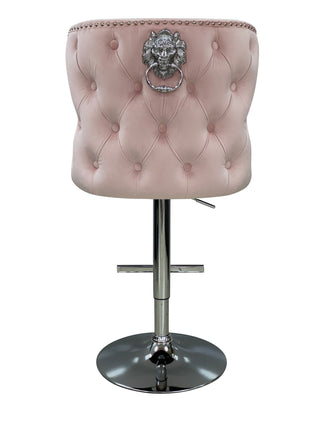 Vienna Pink Velvet Bar Stool