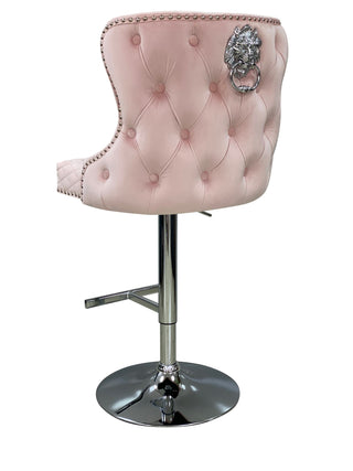 Vienna Pink Velvet Bar Stool