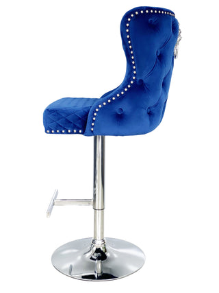 Vienna Navy Velvet Bar Stool