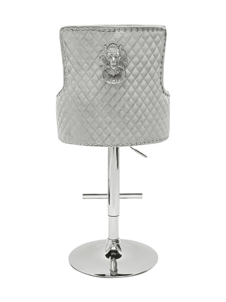 Tokyo HQ Silver Fabric Bar Stool