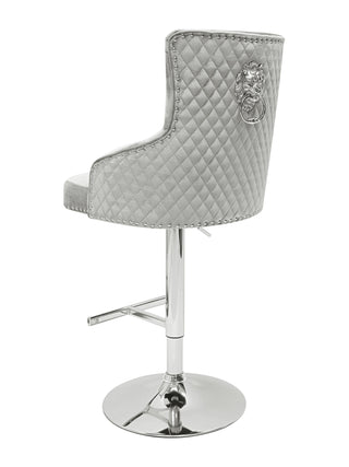 Tokyo HQ Silver Fabric Bar Stool