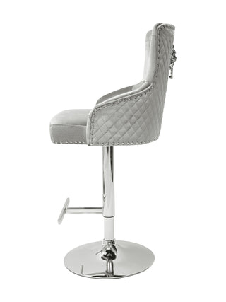 Tokyo HQ Silver Fabric Bar Stool