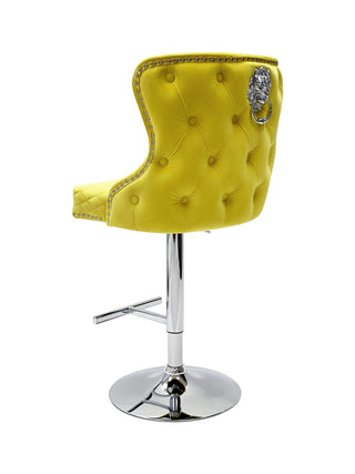 Vienna Mustard Velvet Bar Stool