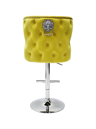 Vienna Mustard Velvet Bar Stool