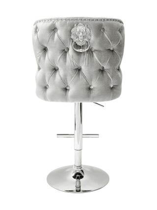 Vienna HQ Silver Velvet Bar Stool