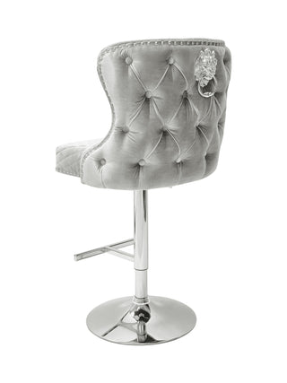 Vienna HQ Silver Velvet Bar Stool