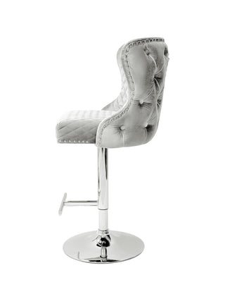 Vienna HQ Silver Velvet Bar Stool