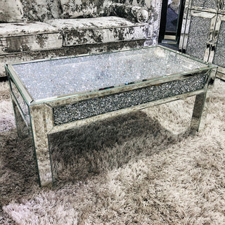 Diamond Crushed Mirrored Deluxe Coffee Table