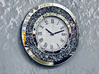 Diamond Crushed Round Wall Clock