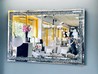 Diamond Crushed Wall Mirror 120x80cm