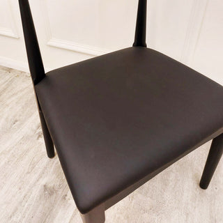 Elsa Wooden Wishbone Chair with Matt Black Seat