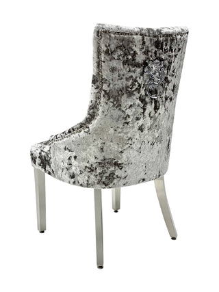 Tokyo Premium Crushed Velvet Silver Dining Chair