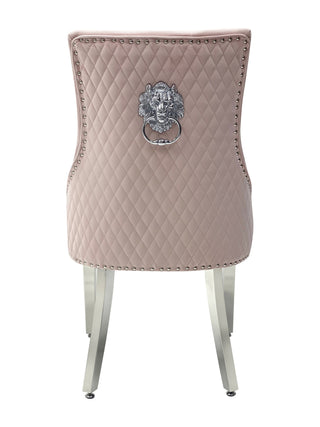 Tokyo Pink Quilted Lion Knocker Dining Chair