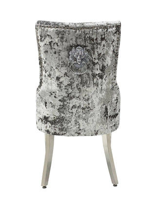 Tokyo Premium Crushed Velvet Silver Dining Chair