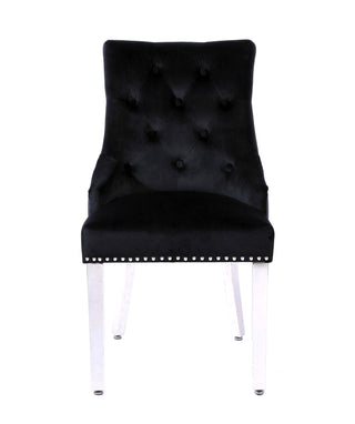 Vienna Black Plain Ring Knocker Dining Chair