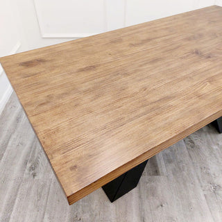 Boston 1.8 Dining Table Solid wood top with Matt Black Metal Legs