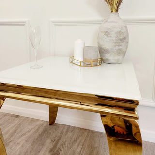 Asmara Gold Lamp Table with Glass Top