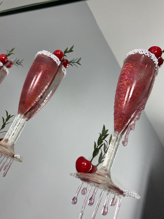 3d Cherry Champagne Flute 95x75cm