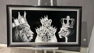 Lion Family with 3 Male Cubs 115x65cm