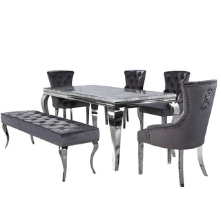 Asmara Dining Table in Chrome - 150x90cm