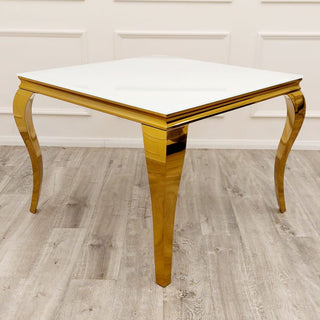 Asmara Dining Table Gold with Glass/Sintered Stone Top