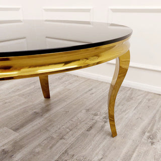 Asmara Dining Table Gold with Glass/Sintered Stone Top