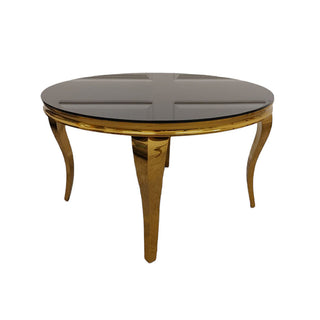 Asmara Dining Table Gold with Glass/Sintered Stone Top