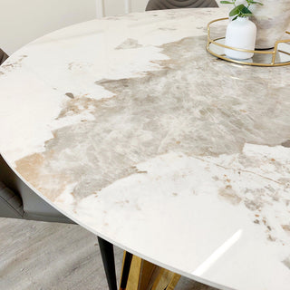 Nero Gold 1.3 Round Dining Table with Sintered Stone Top