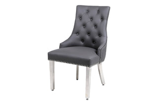 Tokyo Hudson Grey PU Leather Dining Chair