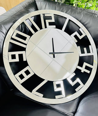 Mirrored Numbered Mirrored Wall clock 80cm x 80cm