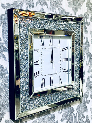 Diamond Crushed Square Wall Clock