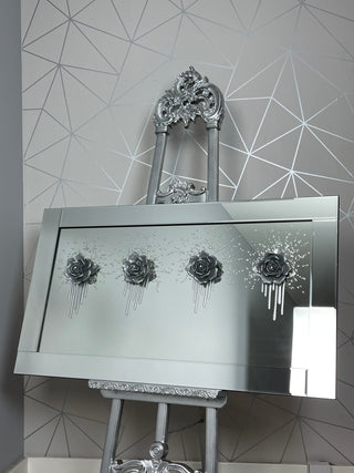 3d Roses Drip 2 Grey 115x65cm