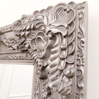 Luxury Ornate Mirror in Antique Silver - 200x100cm