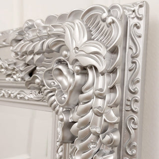 Luxury Ornate Mirror in Silver - 120x90cm