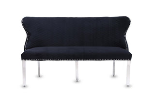 Vienna Black Velvet Bench