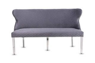 Vienna Grey Velvet Bench